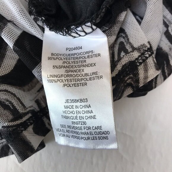 Y2K Almost Famous Top Women Large Mesh Psychedelic Fairy Grunge Ruched Rave Club - Picture 4 of 10